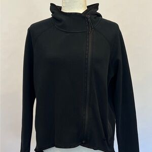 WLSS026 Women’s Nike Black Zip-Up Hoodie With Thumb Holes & Crossover Zip